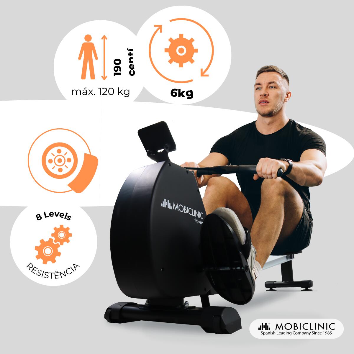 roeimachine Opvouwbaar 6 kg 8 weerstandsniveaus Max120 kg Zwart RowFit 7/7