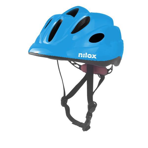 casco bambino per monopattino/bici nilox azzurro con luce led