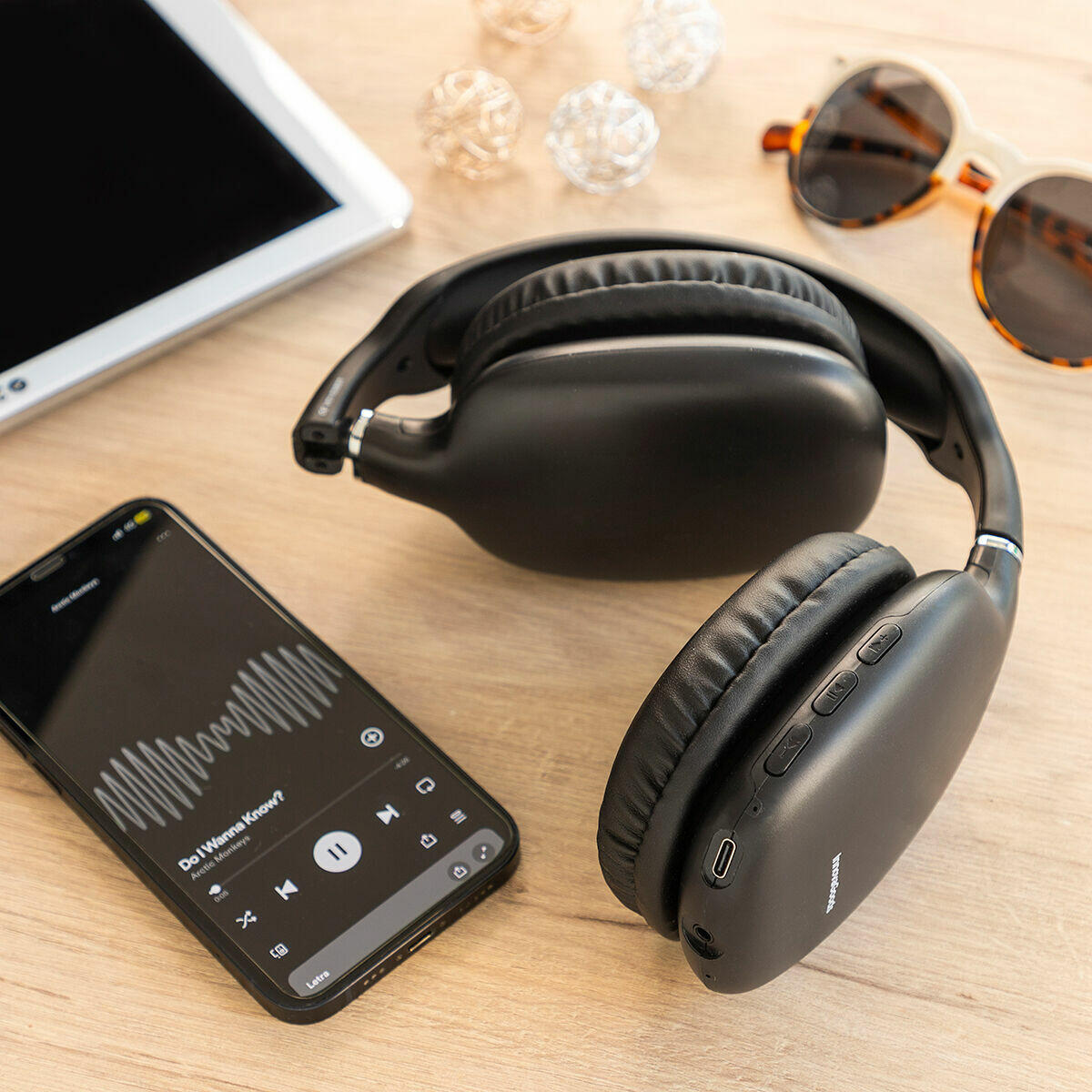 Auriculares de Diadema Plegables Inalámbricos InnovaGoods Negro 3/5