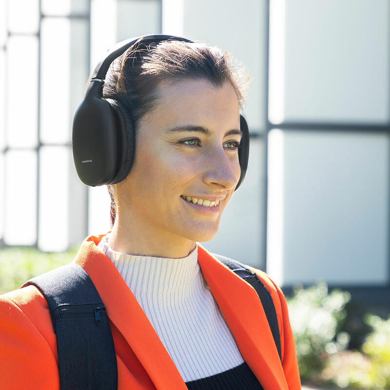 Auriculares com diadema dobrável sem fios Preto