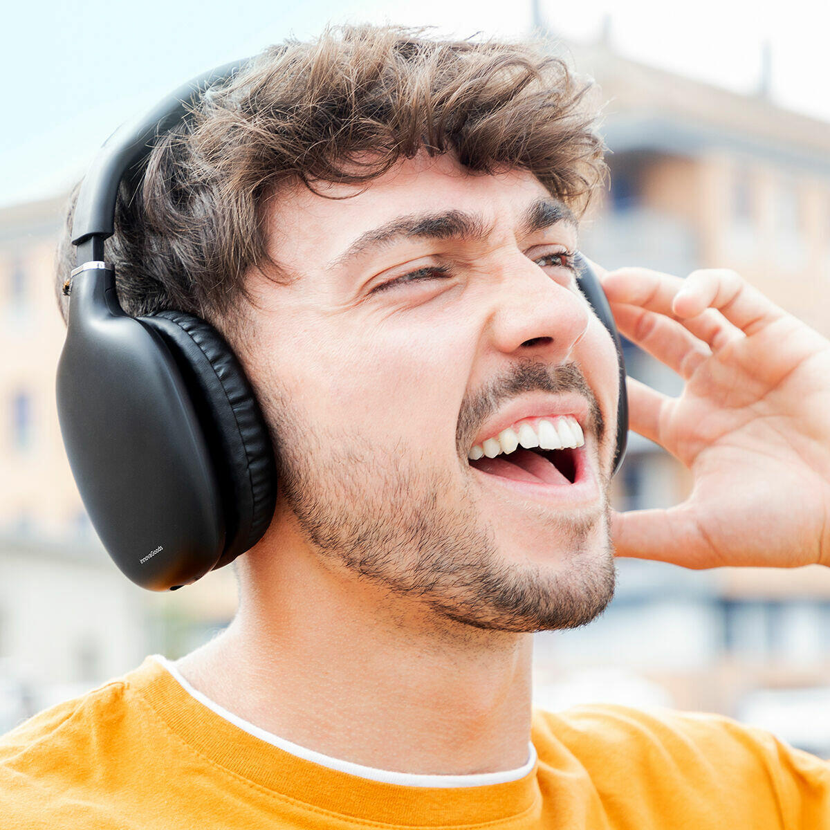 Auriculares de Diadema Plegables Inalámbricos InnovaGoods Negro 5/5