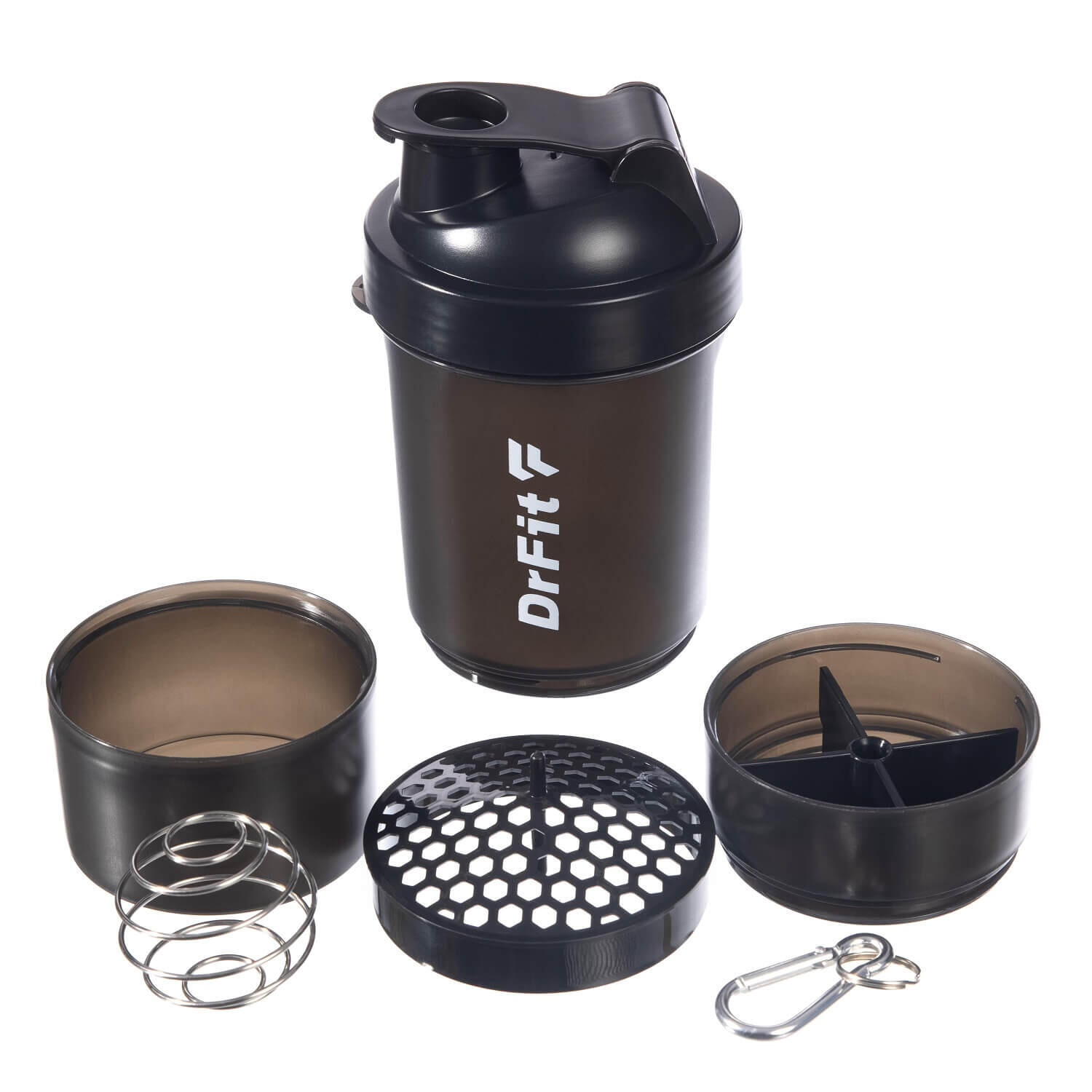 Bidon shaker zestaw wieloelementowy treningowy DrFit 4/6