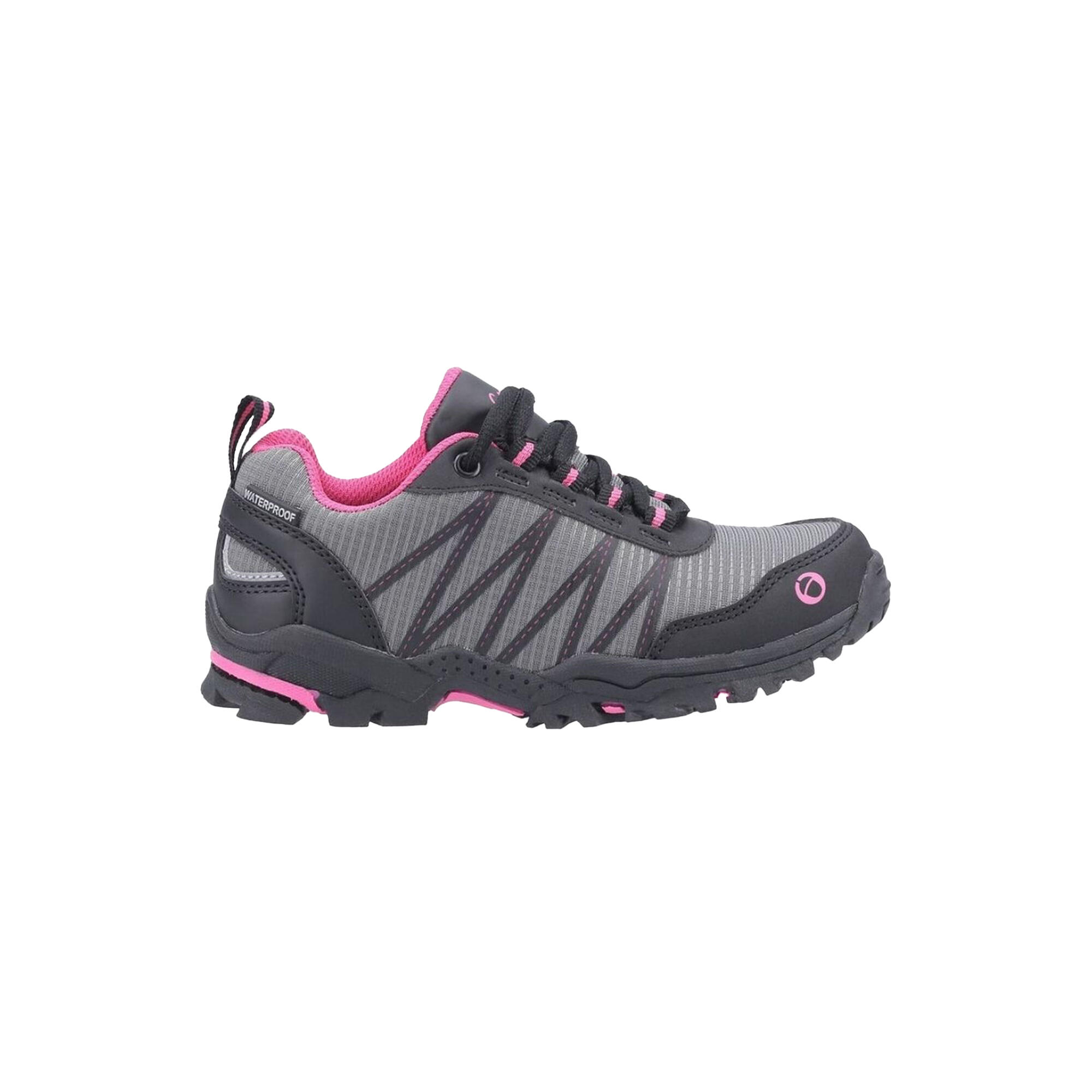 Childrens/Kids Little Dean Lace Up Hiking Waterproof Trainer (Pink/Grey) 3/5