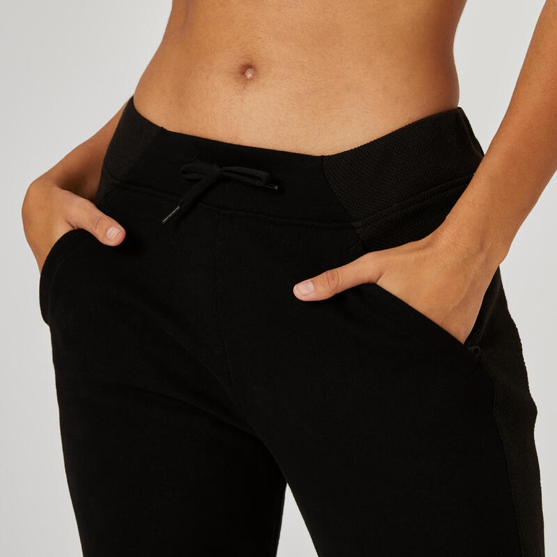 Seconde vie - Pantalon jogging 7/8 fitness femme - 520 Noir - TRÈS BON