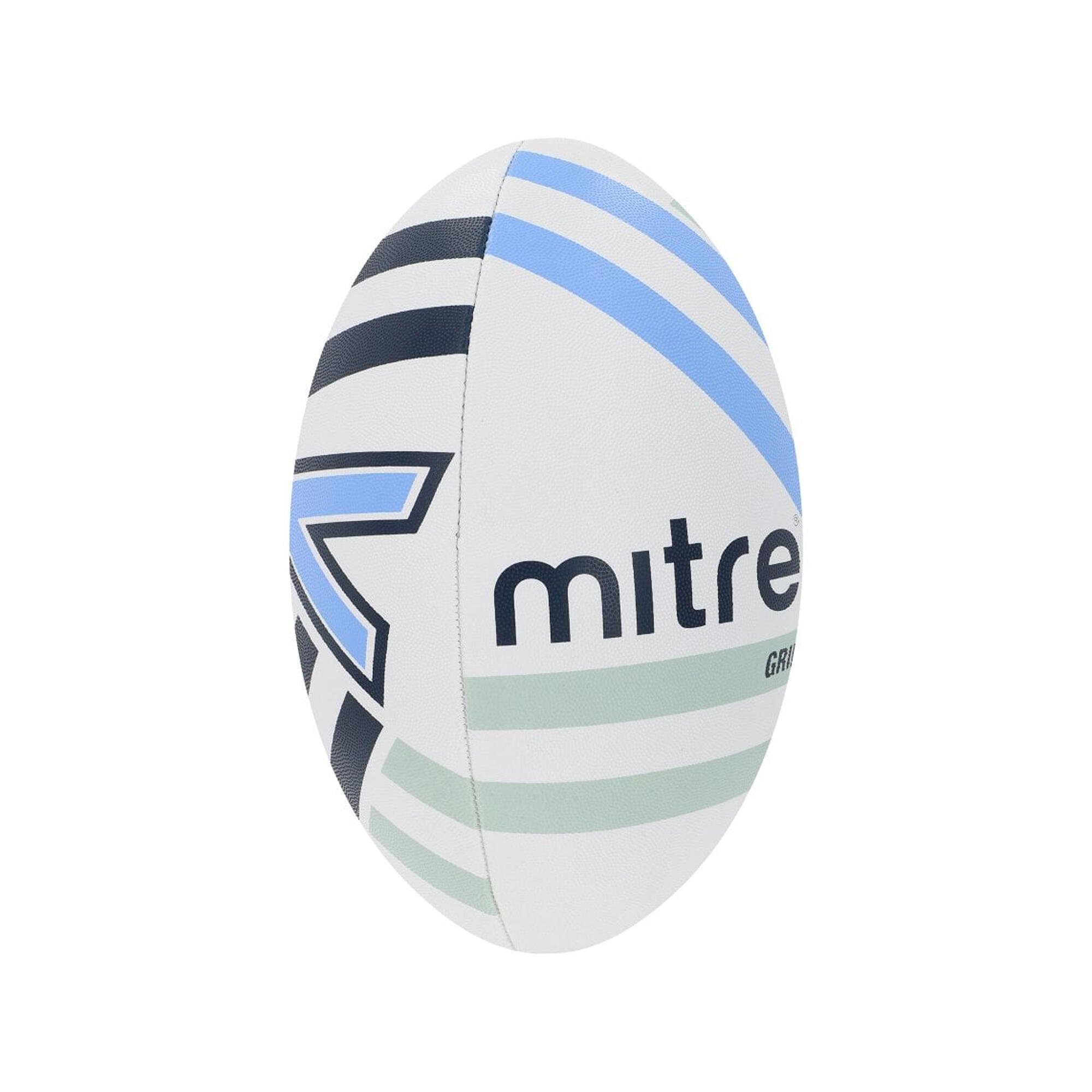 Grid Rugby Ball (White/Black/Blue) 4/4