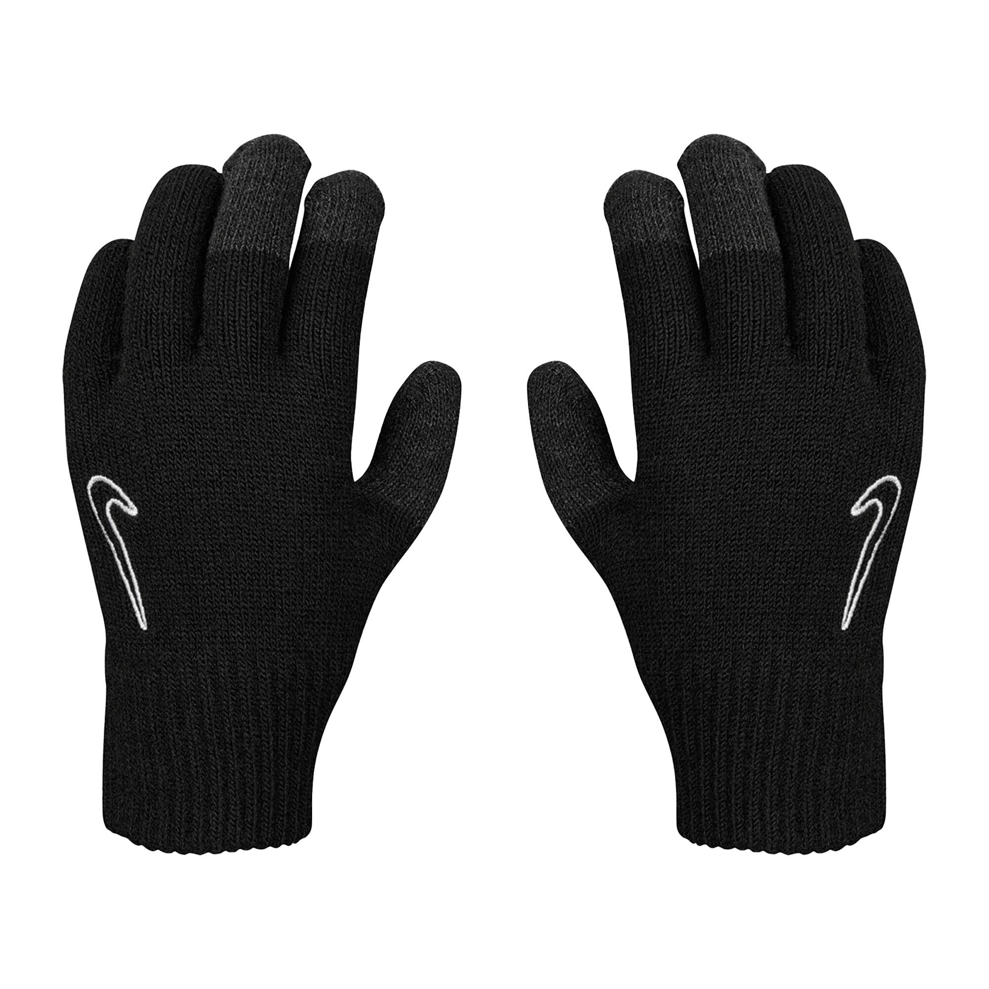 Mens Knitted Twisted Grip Gloves (Black) 3/3