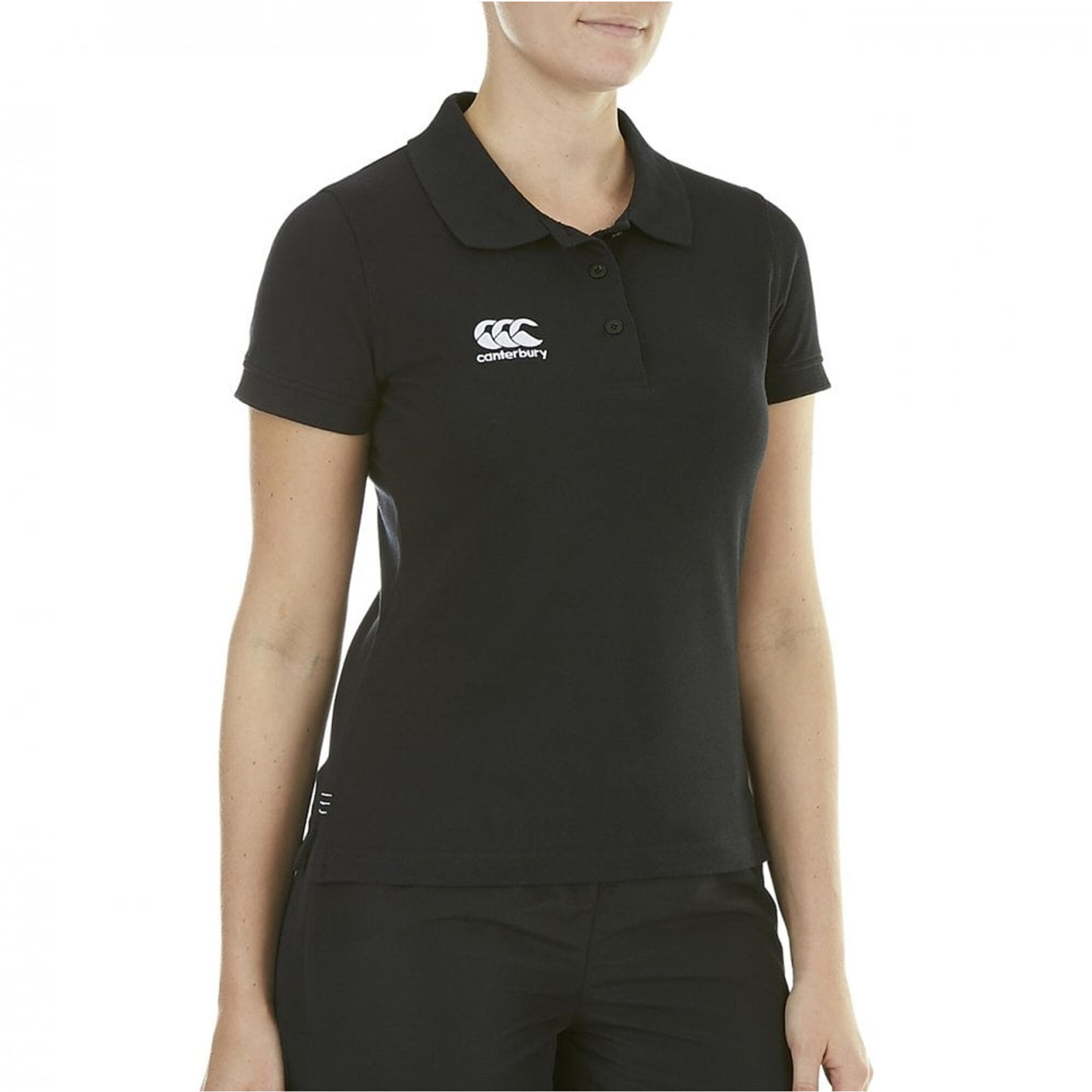 Womens/Ladies Waimak Short Sleeve Pique Polo Shirt (Black) 3/3