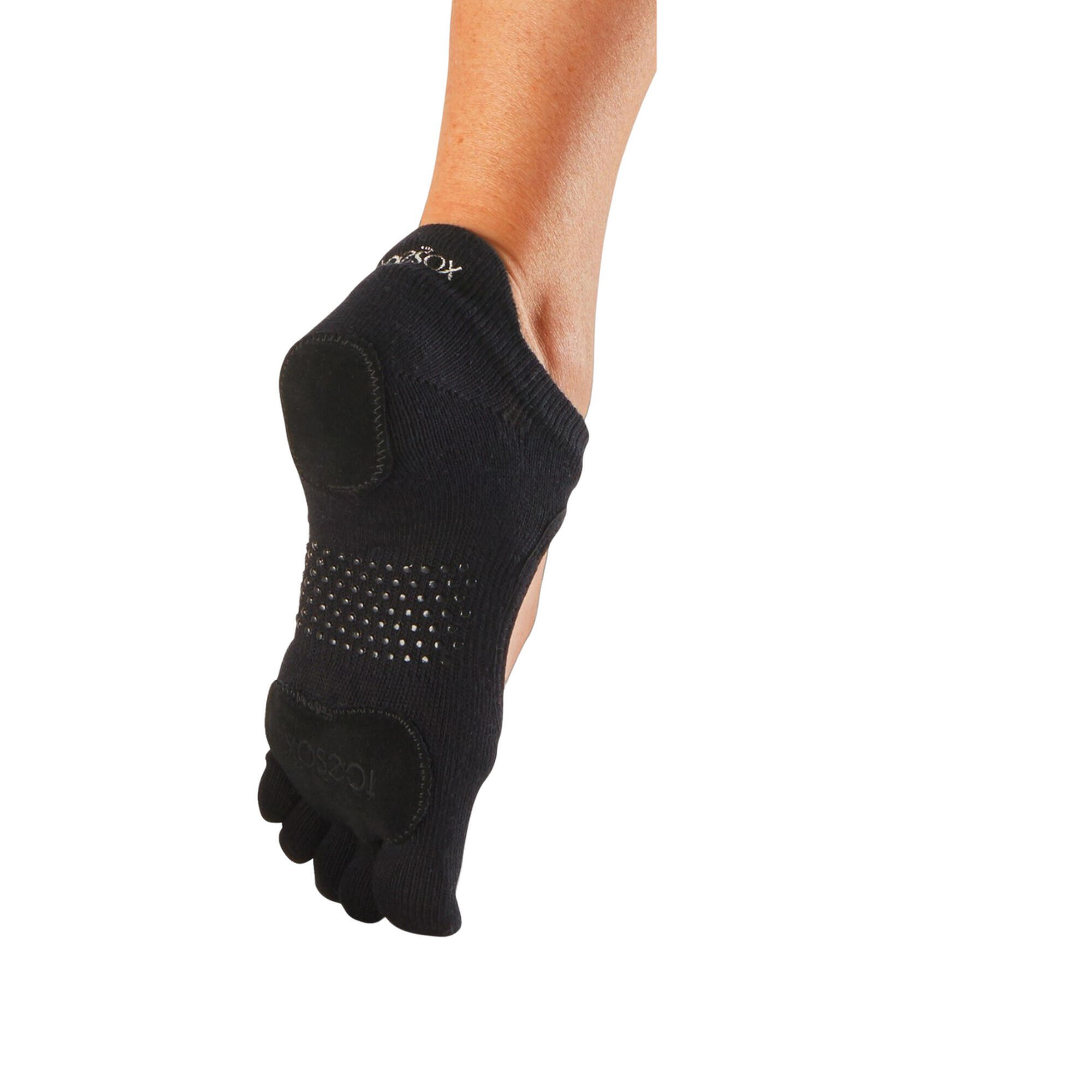 Womens/Ladies Prima Bellarina Leather Toe Socks (Black) 3/3