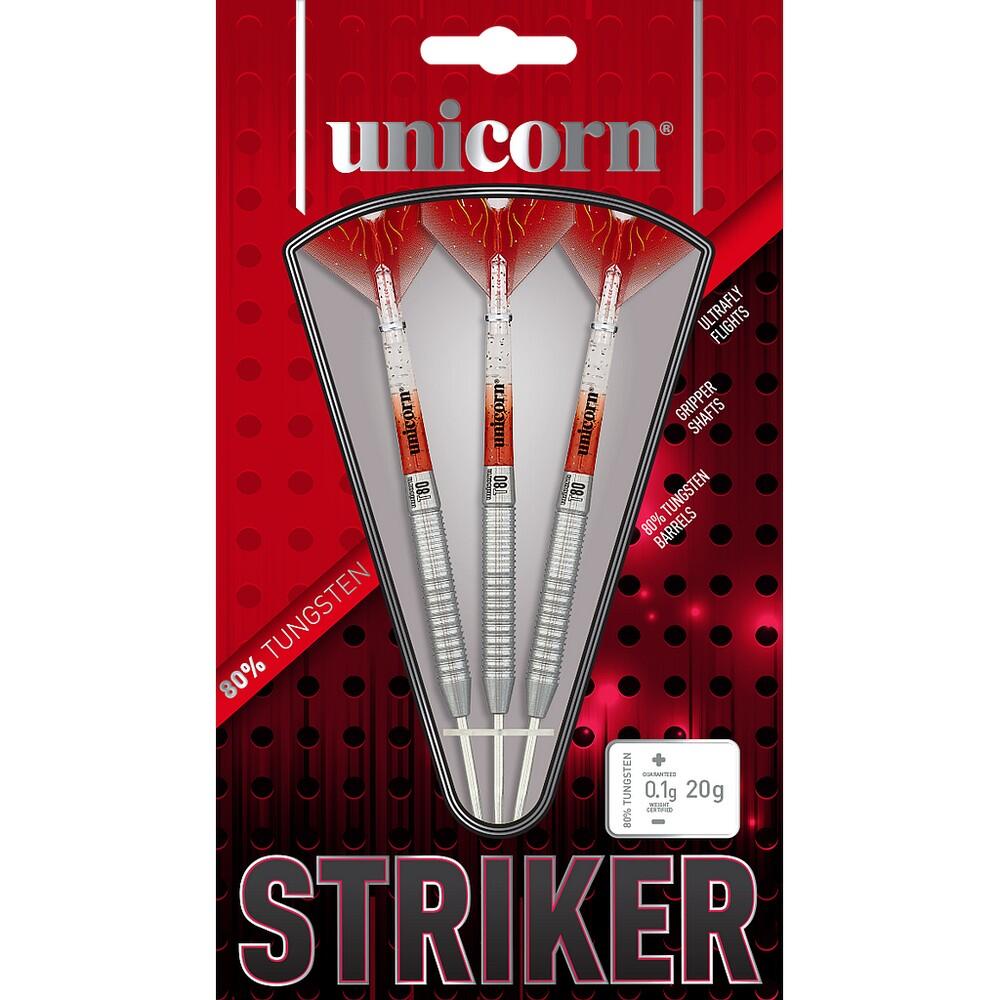 UNICORN Striker Tungsten Darts (Pack of 3) (Silver/Red)