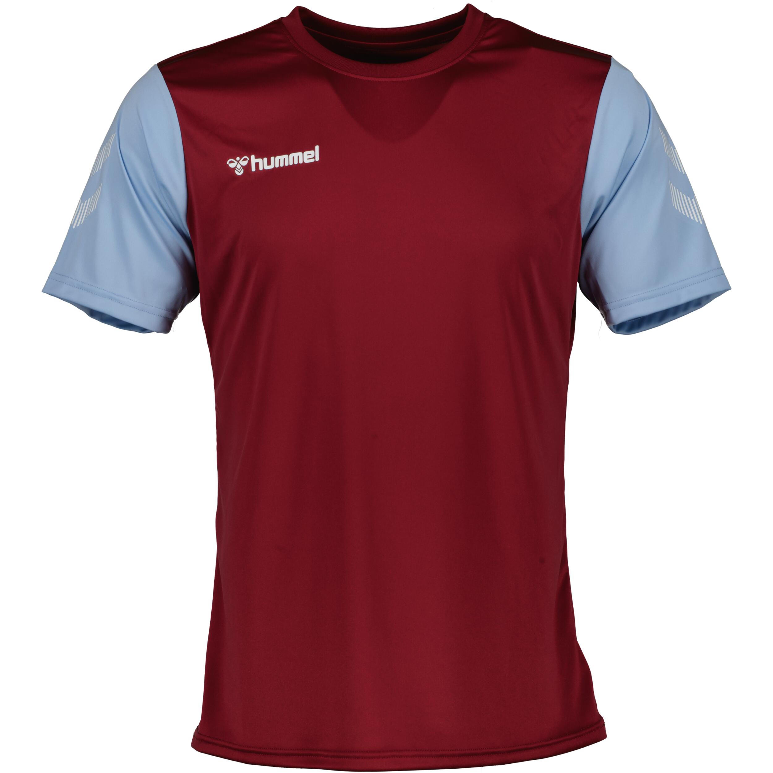 Match jersey for men, great for football, in maroon/argentina blue 1/3