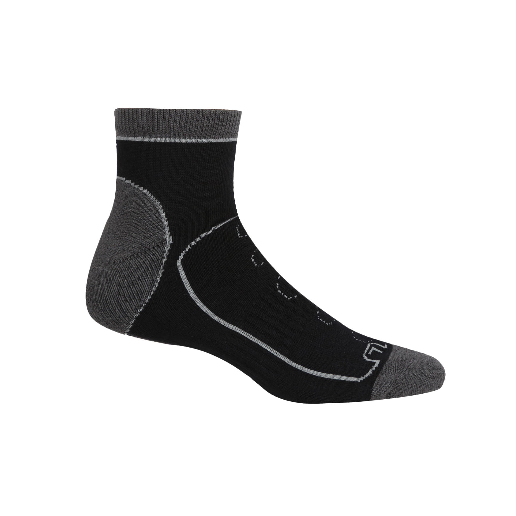 Mens Samaris Trail Ankle Socks (Pack of 2) (Black/Dark Steel) 3/4