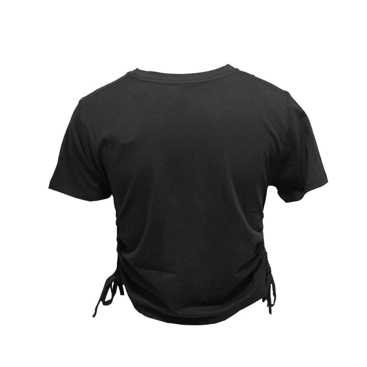 Womens/Ladies Ruched Crop Top (Black) 2/3