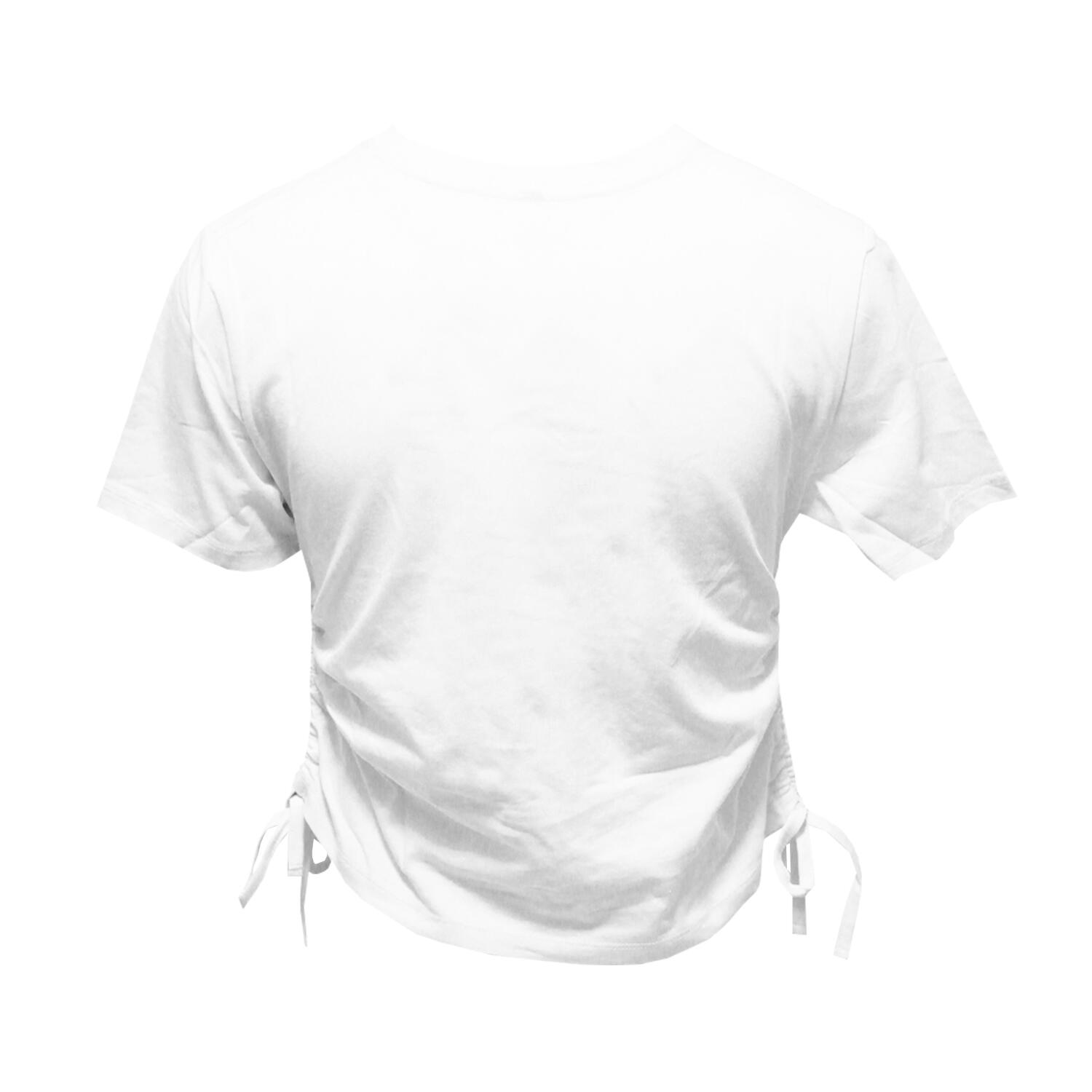 Womens/Ladies Ruched Crop Top (White) 2/3