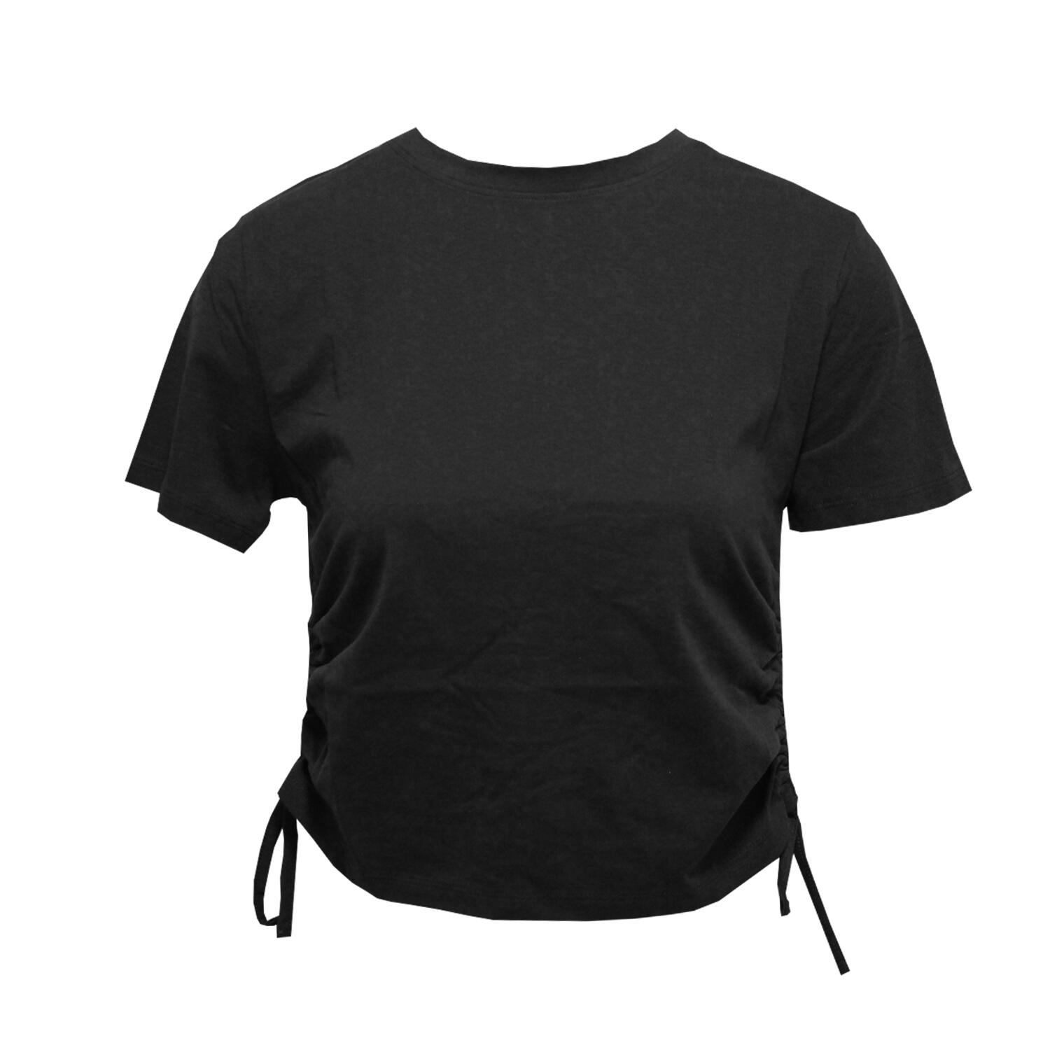 TRIDRI Womens/Ladies Ruched Crop Top (Black)