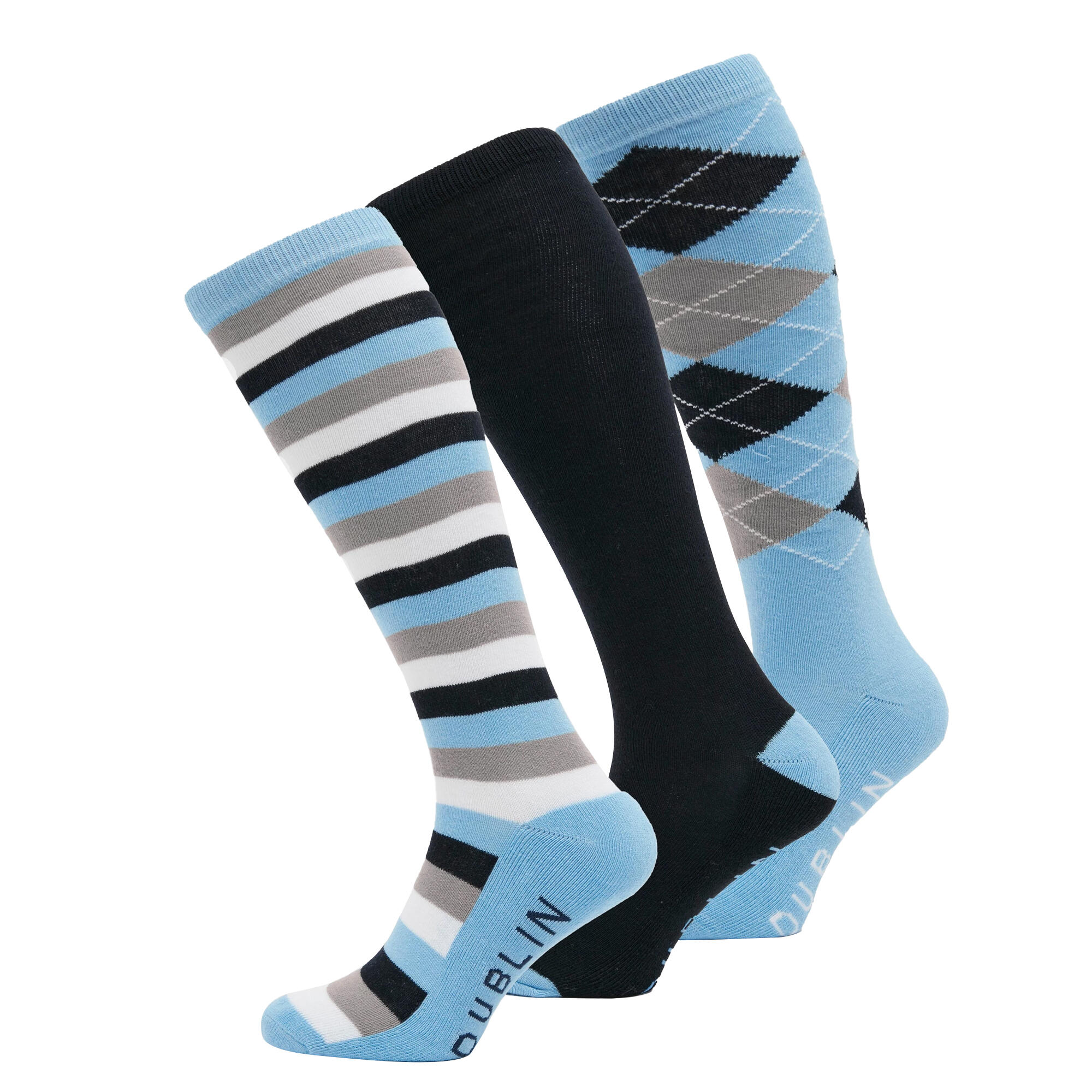 Unisex Socks (Pack Of 3) (Navy/Sky) 2/3
