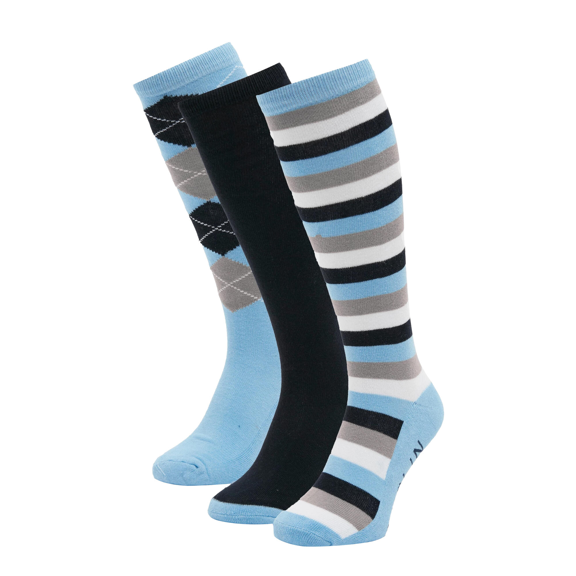 Unisex Socks (Pack Of 3) (Navy/Sky) 3/3