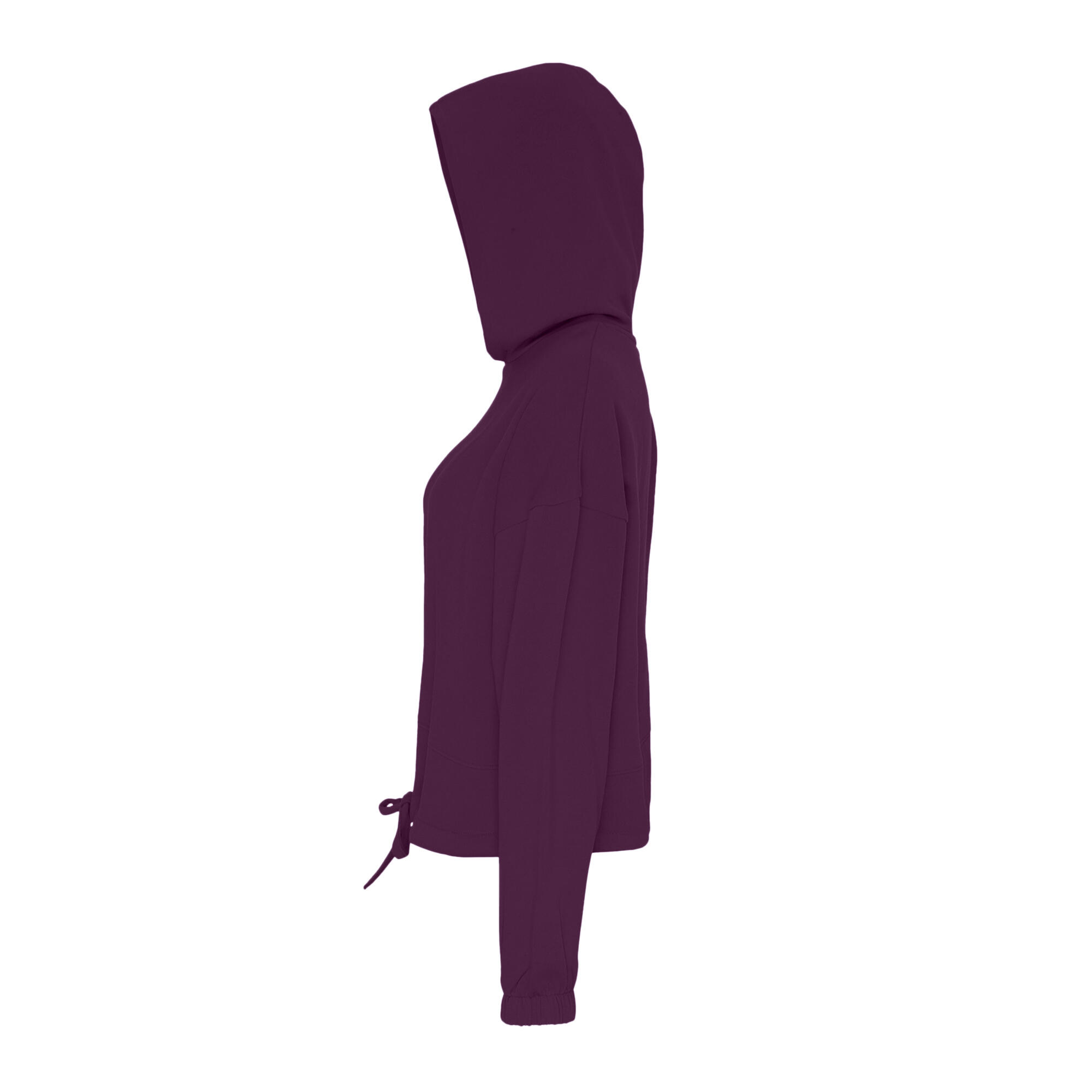 Womens/Ladies Cropped Oversize Hoodie (Mulberry) 3/3