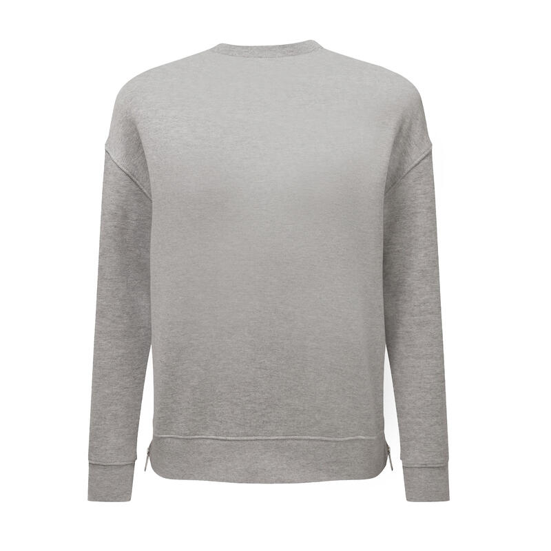 Sweatshirt Seitlicher Reißverschluss für Damen Grau
