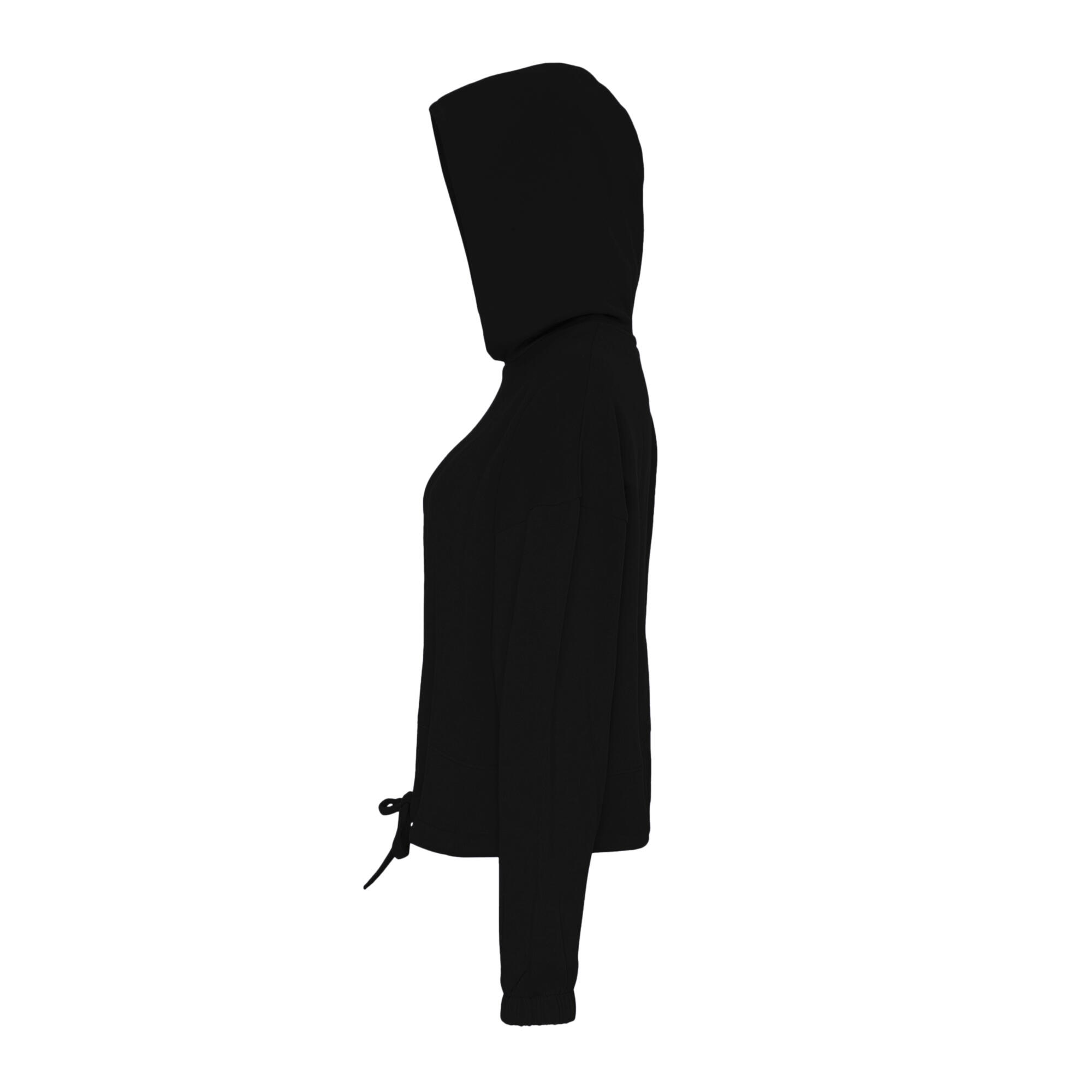 Felpa Corta In Vita Oversize Con Cappuccio Donna TriDri Nero 3/3
