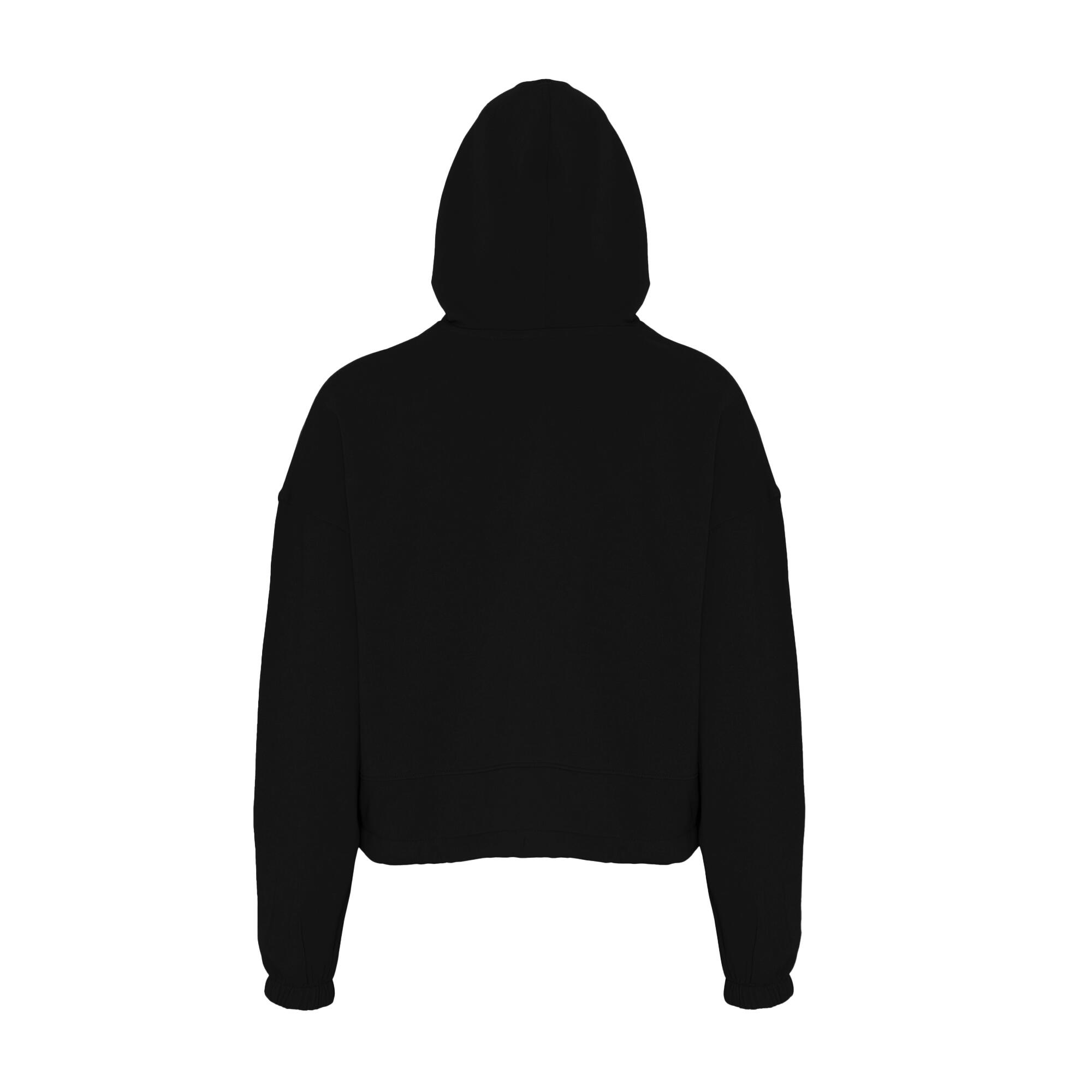 Felpa Corta In Vita Oversize Con Cappuccio Donna TriDri Nero 2/3