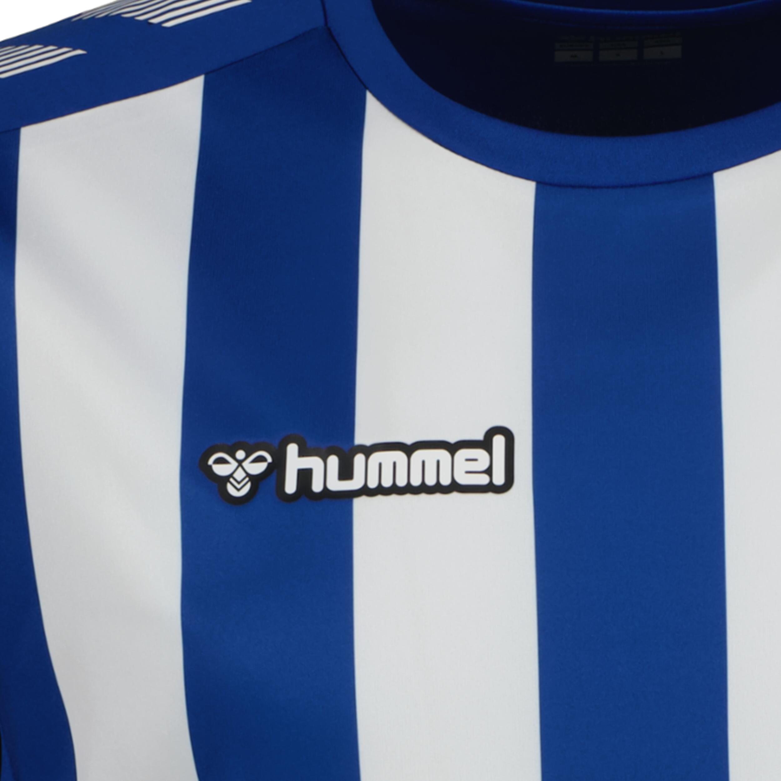 Stripe jersey for kids, great for football, in true blue/white 3/3