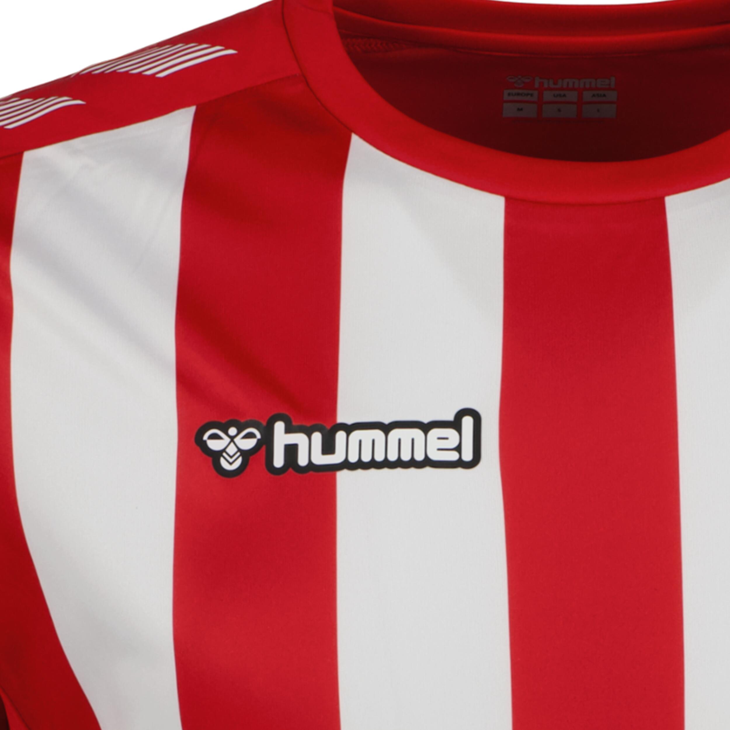 Stripe jersey for men, great for football, in true red/white 3/3