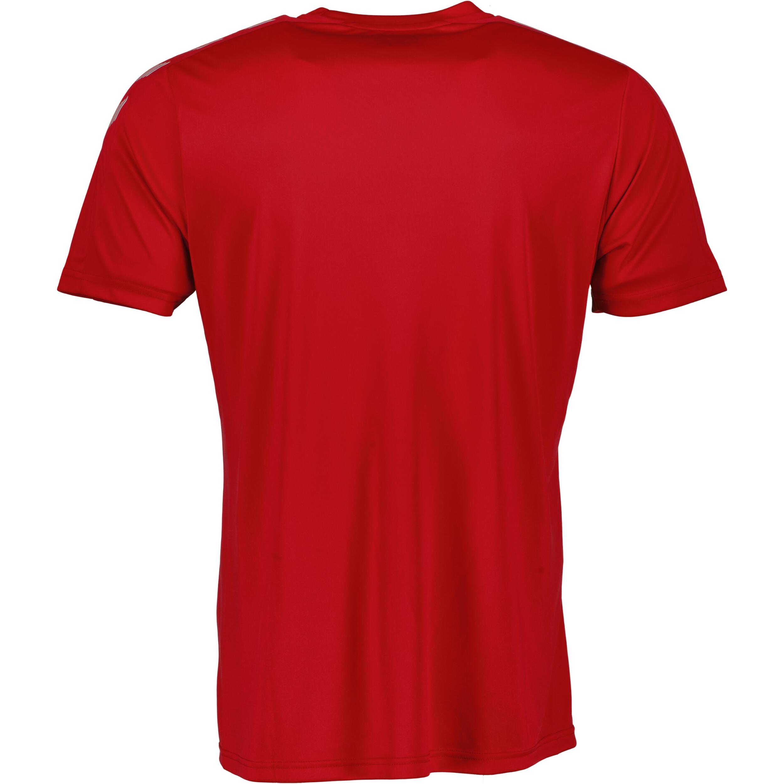 Stripe jersey for men, great for football, in true red/white 2/3