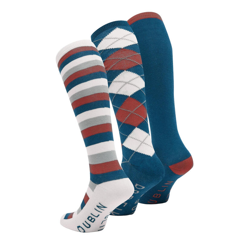 Chaussettes hauteur genoux Adulte (Bleu marine / rouge / blanc)