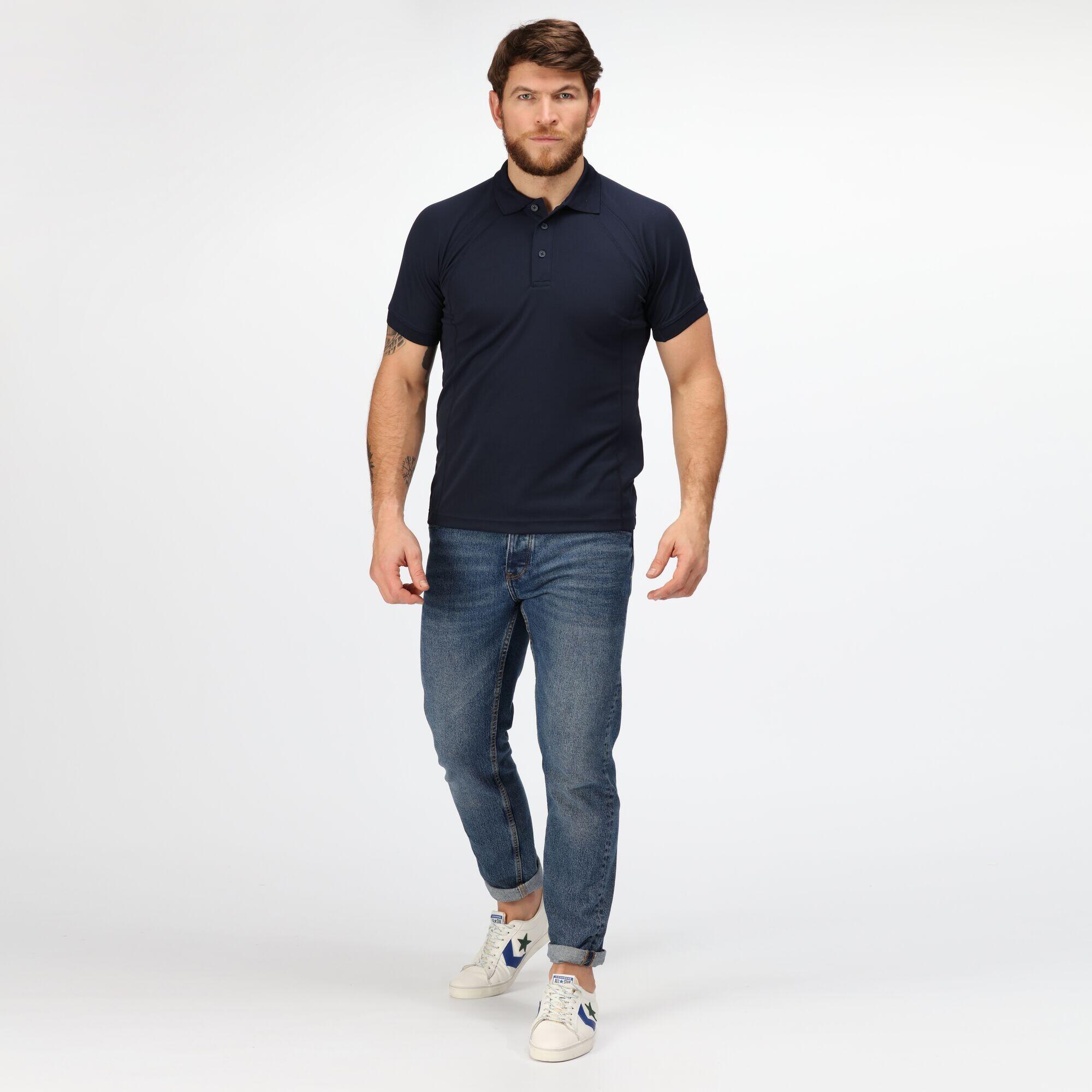 Hardwear Mens Coolweave Short Sleeve Polo Shirt (Navy) 4/5