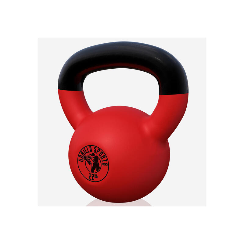 Kettlebell - Gietijzer (rubber coating) - 22 kg