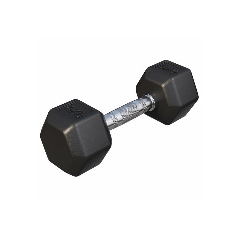 Dumbbell - 1 x 4 kg - Gietijzer - Hexagon - Halter