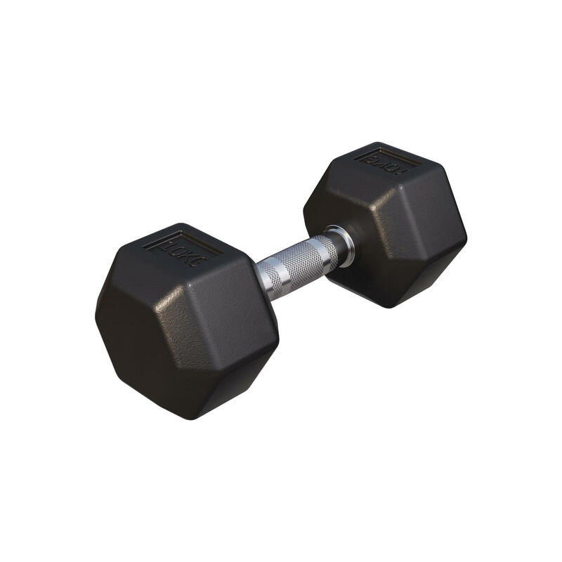 Dumbbell - 1 x 10 kg - Gietijzer - Hexagon - Halter