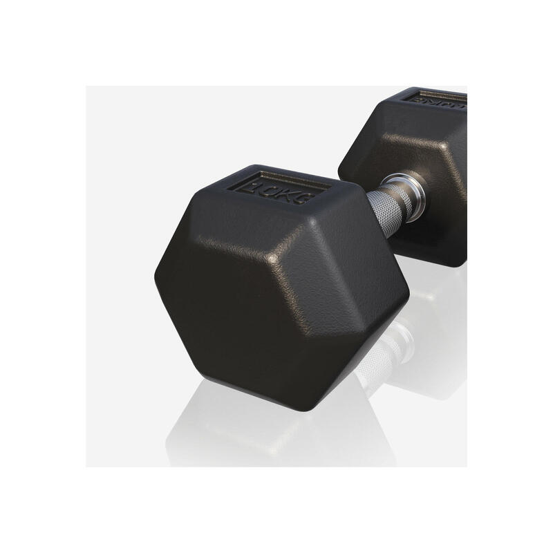 Dumbbell - 1 x 10 kg - Gietijzer - Hexagon - Halter