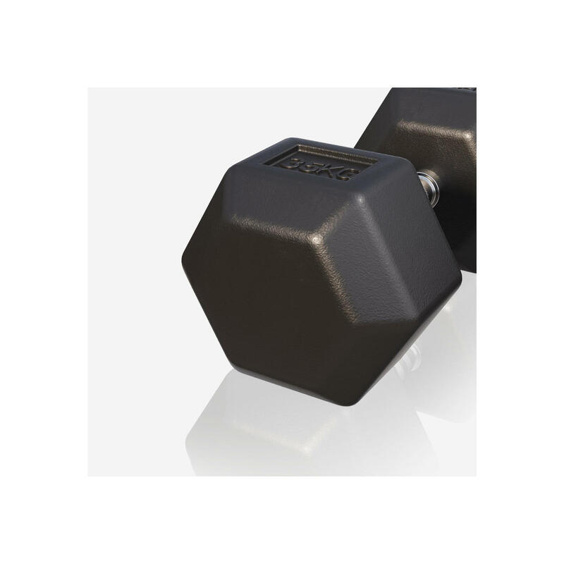 Dumbbell - 1 x 35 kg - Gietijzer - Hexagon - Halter