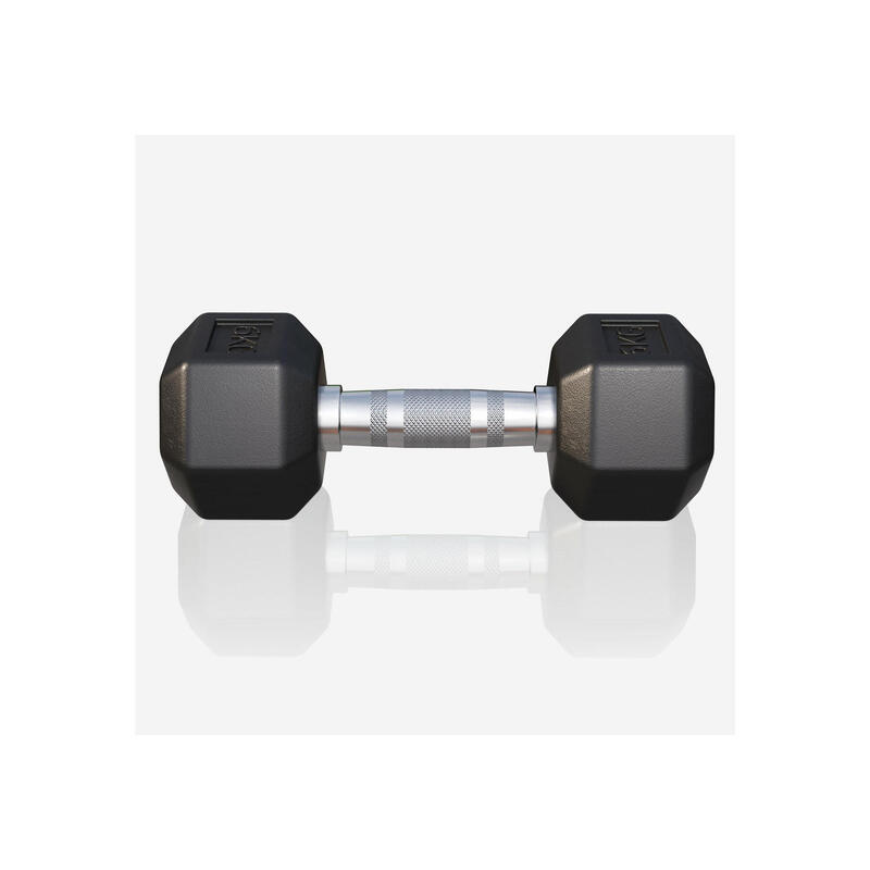 Dumbbell - 1 x 6 kg - Gietijzer - Hexagon - Halter