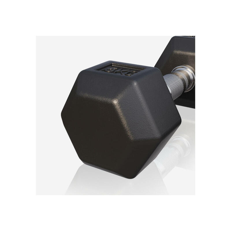 Dumbbell - 1 x 6 kg - Gietijzer - Hexagon - Halter