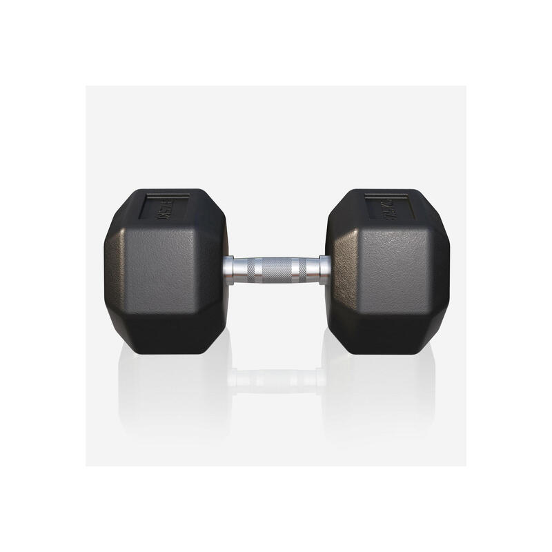 Dumbbell - 1 x 37,5 kg - Gietijzer - Hexagon - Halter