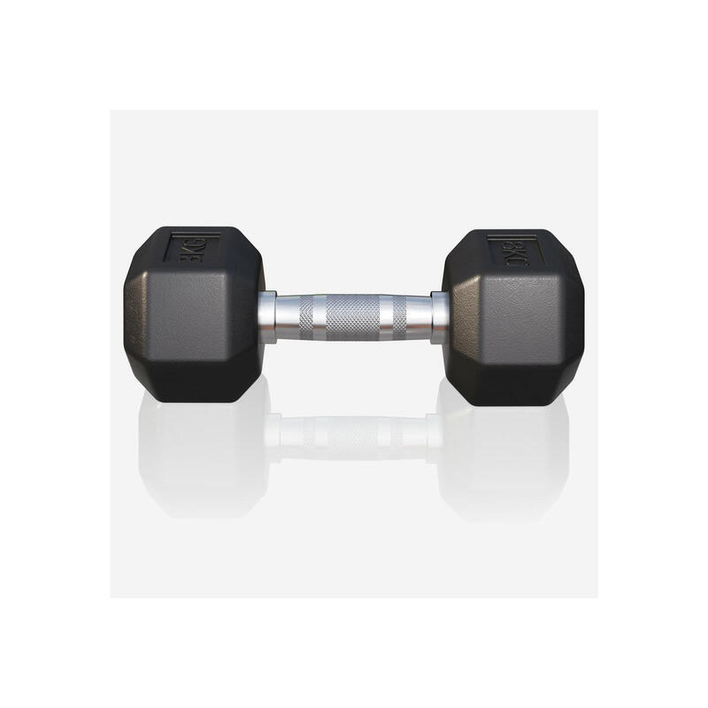 Dumbbell - 1 x 8 kg - Gietijzer - Hexagon - Halter