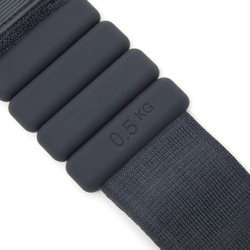 Unisex wrist and ankle weight bracelets set 0.5kg (2pcs) - Charcoal Grey