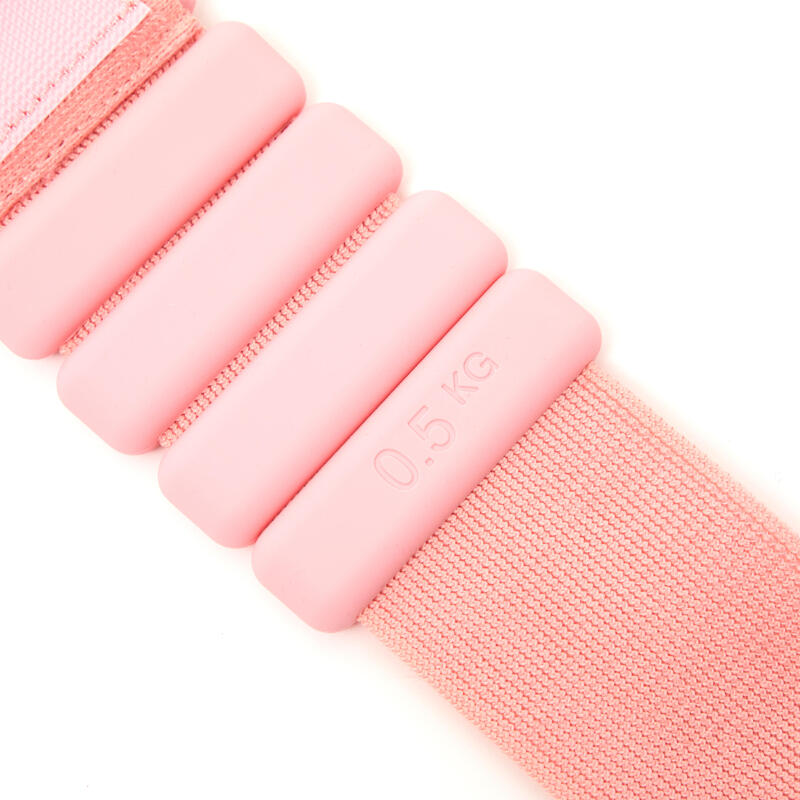 Unisex wrist and ankle weight bracelets set 0.5kg (2pcs) - Blush Pink