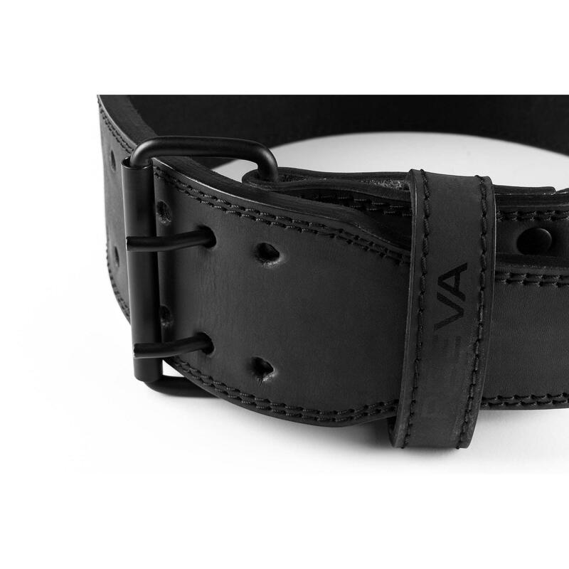 Cinturón de cuero para levantamiento de pesas - Negro