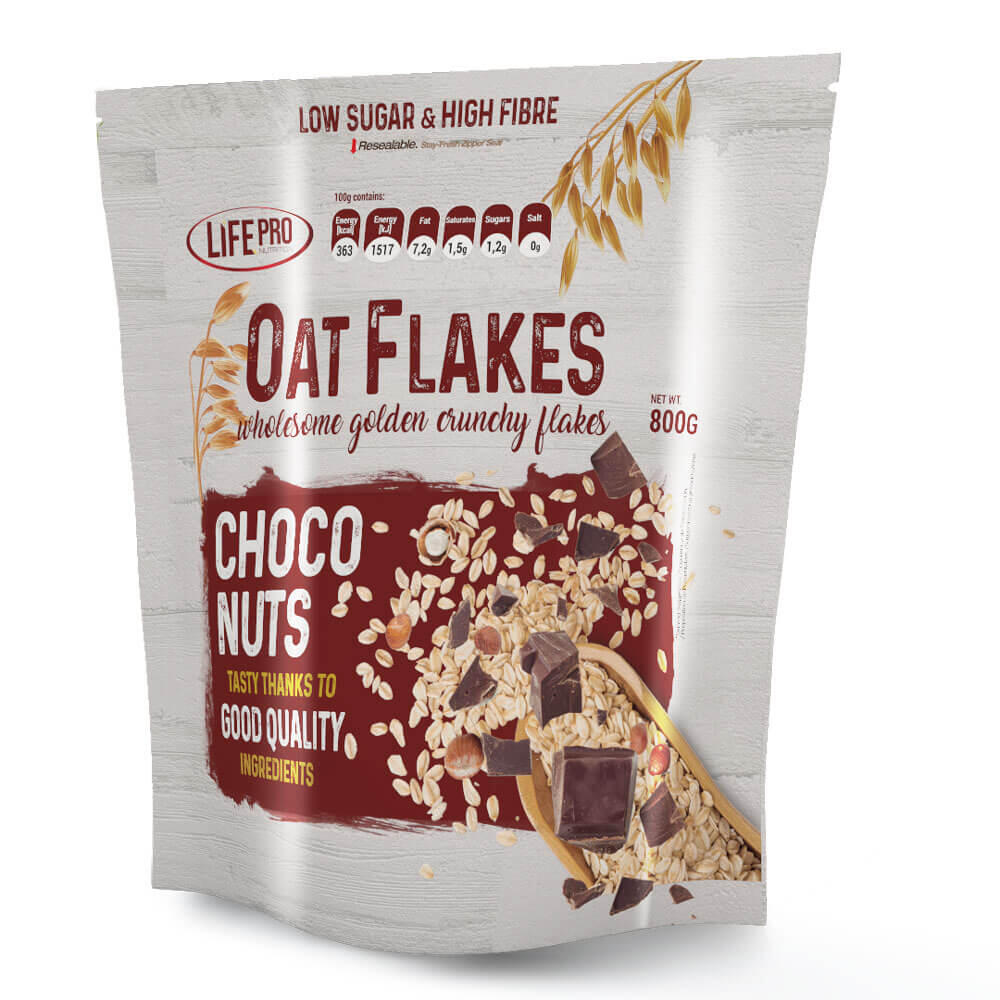 LIFE PRO FIT FOOD Havervlokken - 800g Chocolade met Noten LifePRO