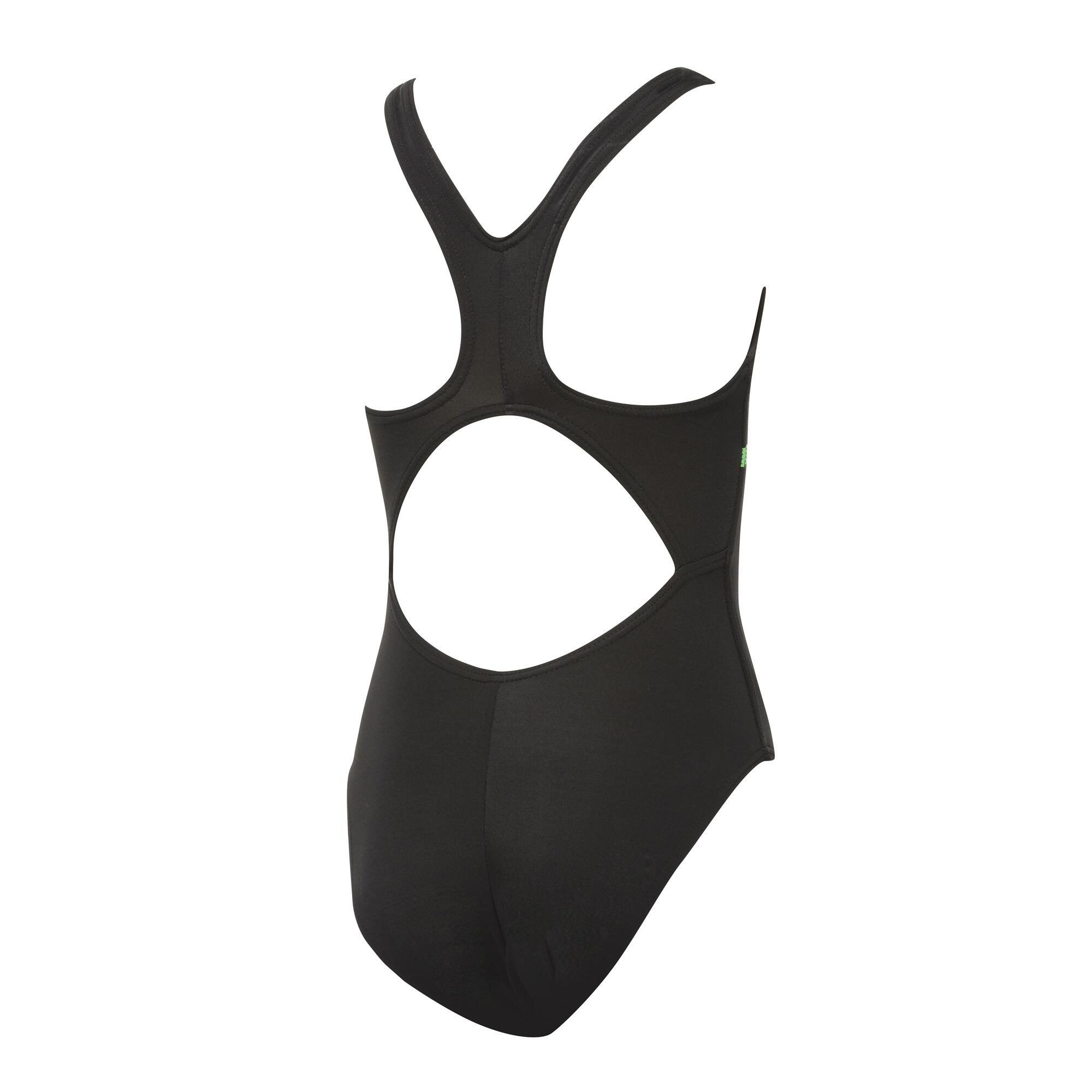 Girls Cabana Swimming Costume / Swimsuit (BLACK/YELLOW) 3/3