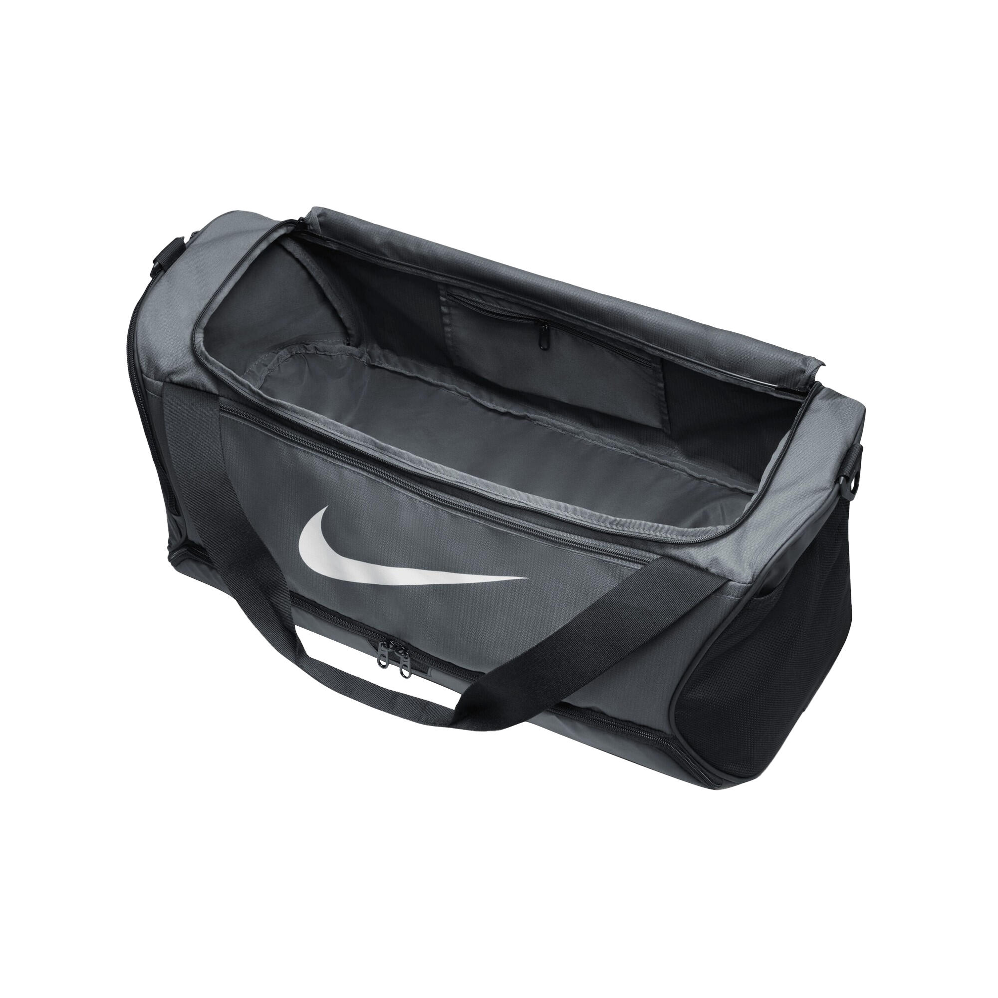 Brasilia Swoosh Training 60L Duffle Bag (Iron Grey/Black/White) 3/4