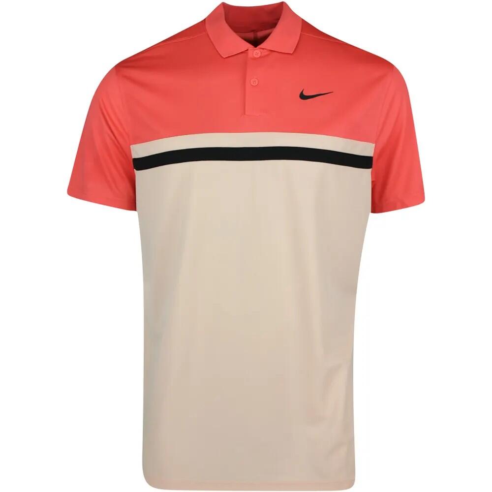 Mens Victory Colour Block DriFIT Polo Shirt (Magic Ember/Artic Orange/Black) 1/4
