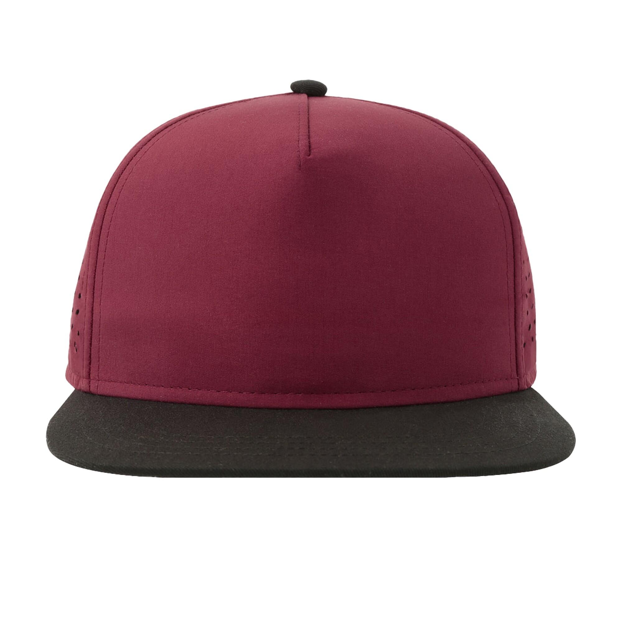 ATLANTIS Unisex Adult Bank 5 Panel Recycled Snapback Cap (Burgundy/Black)