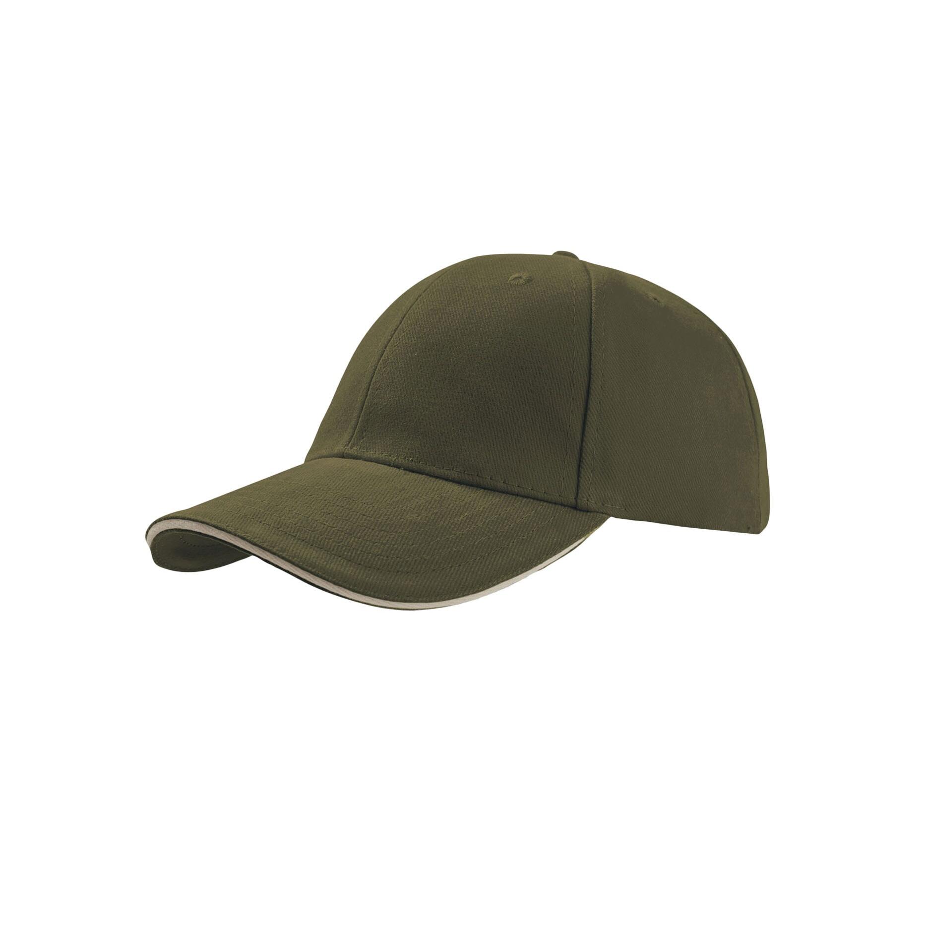 Liberty Sandwich Heavy Brush Cotton 6 Panel Cap (Pack Of 2) (Olive) 1/4