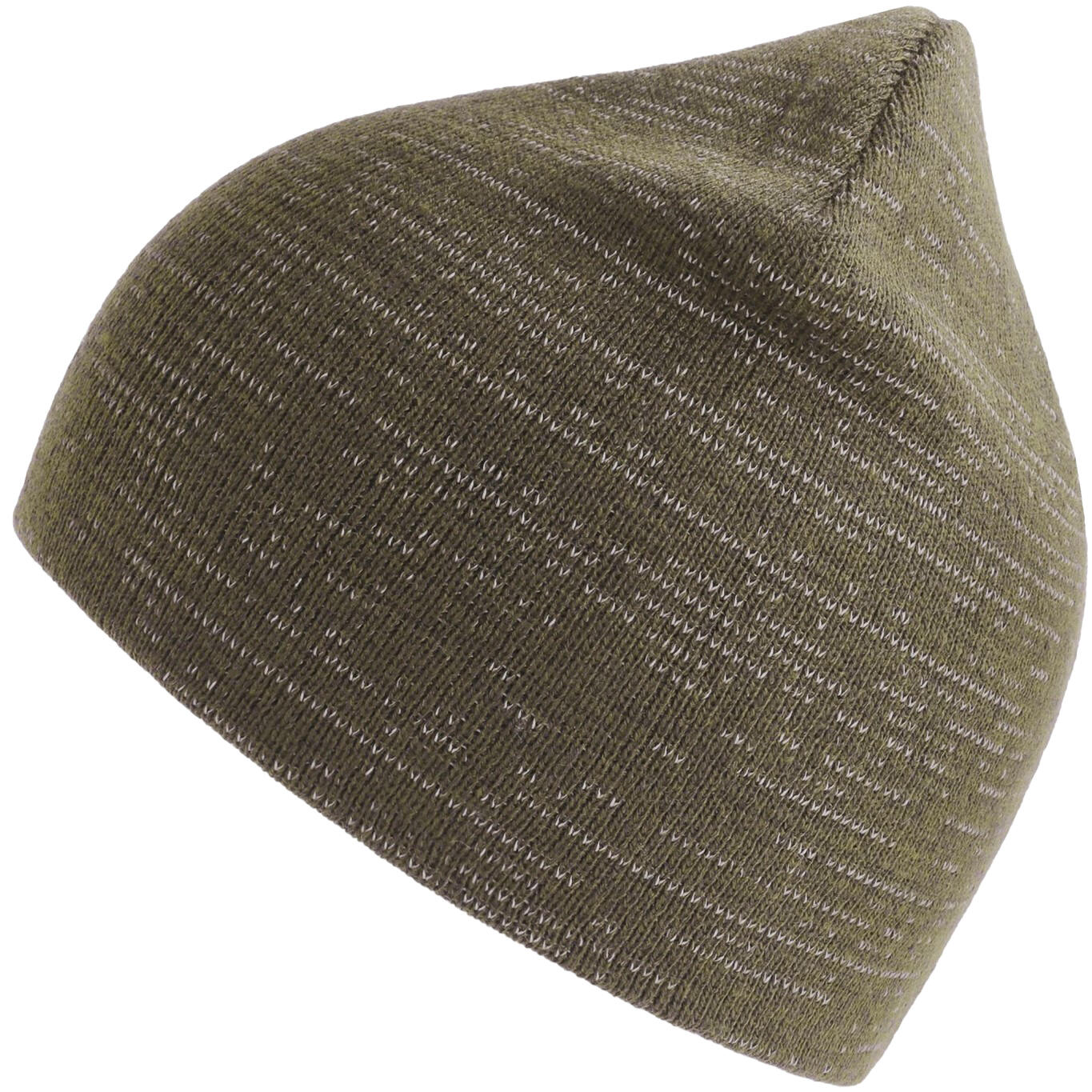 Unisex Adult Shine Reflective Recycled Short Beanie (Olive) 3/3