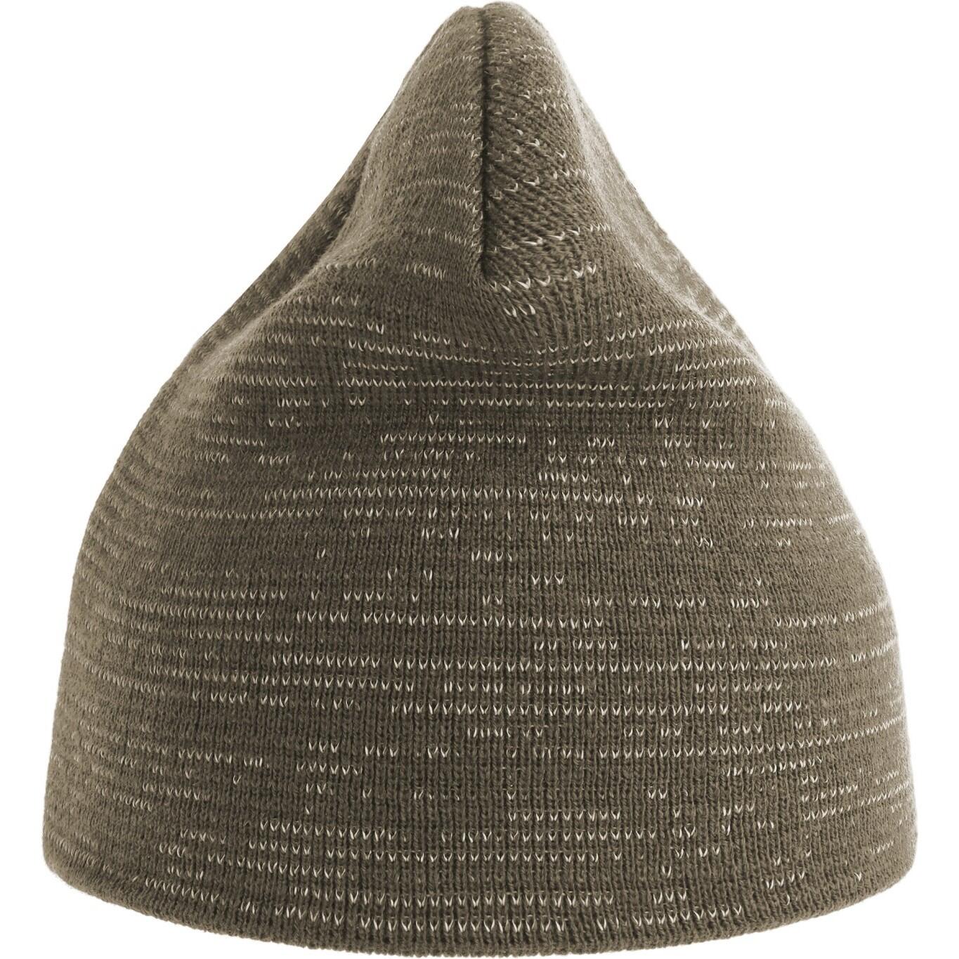 Unisex Adult Shine Reflective Recycled Short Beanie (Olive) 2/3