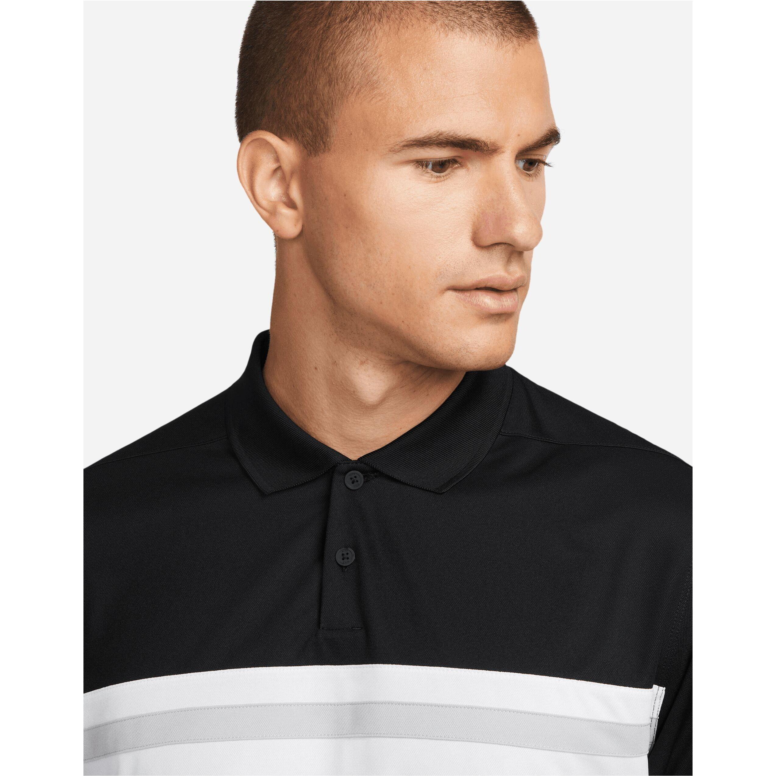 Mens Victory DriFIT Polo Shirt (Black/White) 2/4